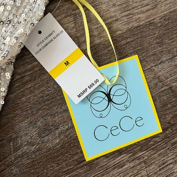 Cece Sequin Keyhole Back Tank-Size Medium - Picture 4 of 9